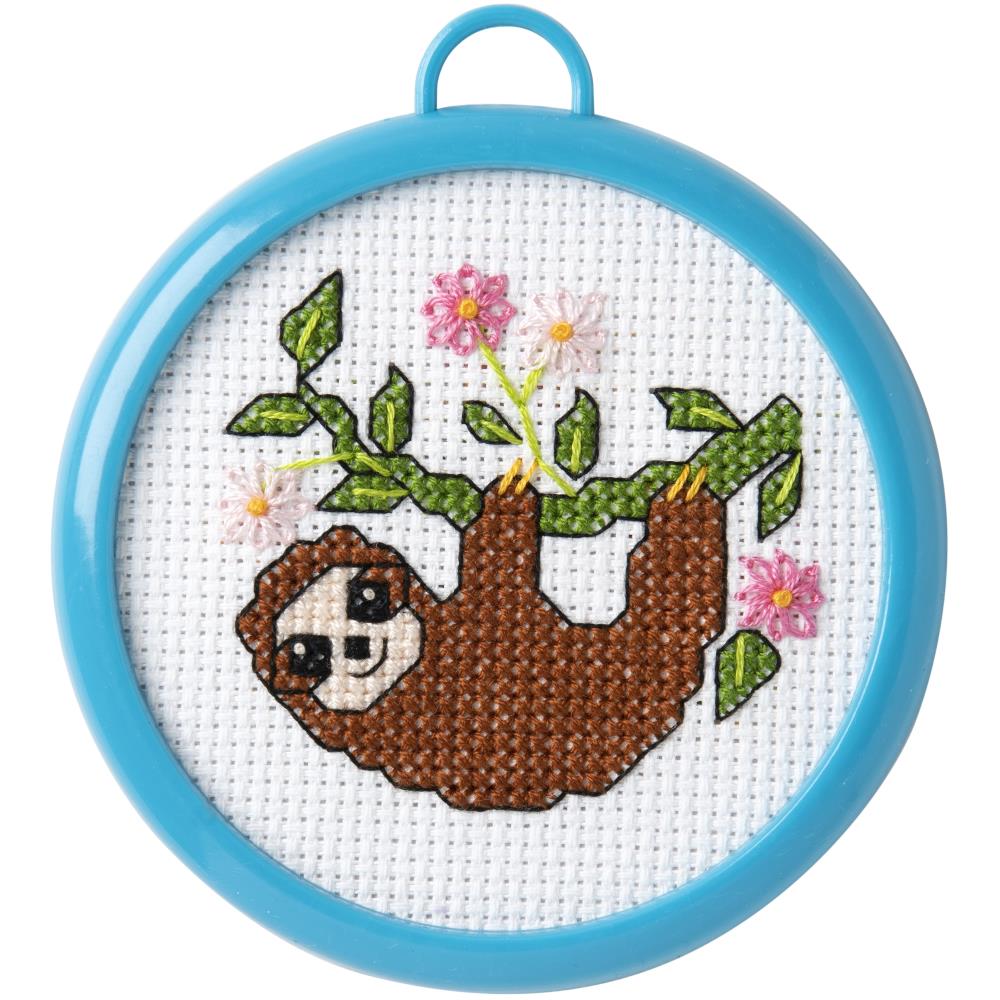 (image for) My 1st Stitch Mini Sloth Counted Cross Stitch Kit